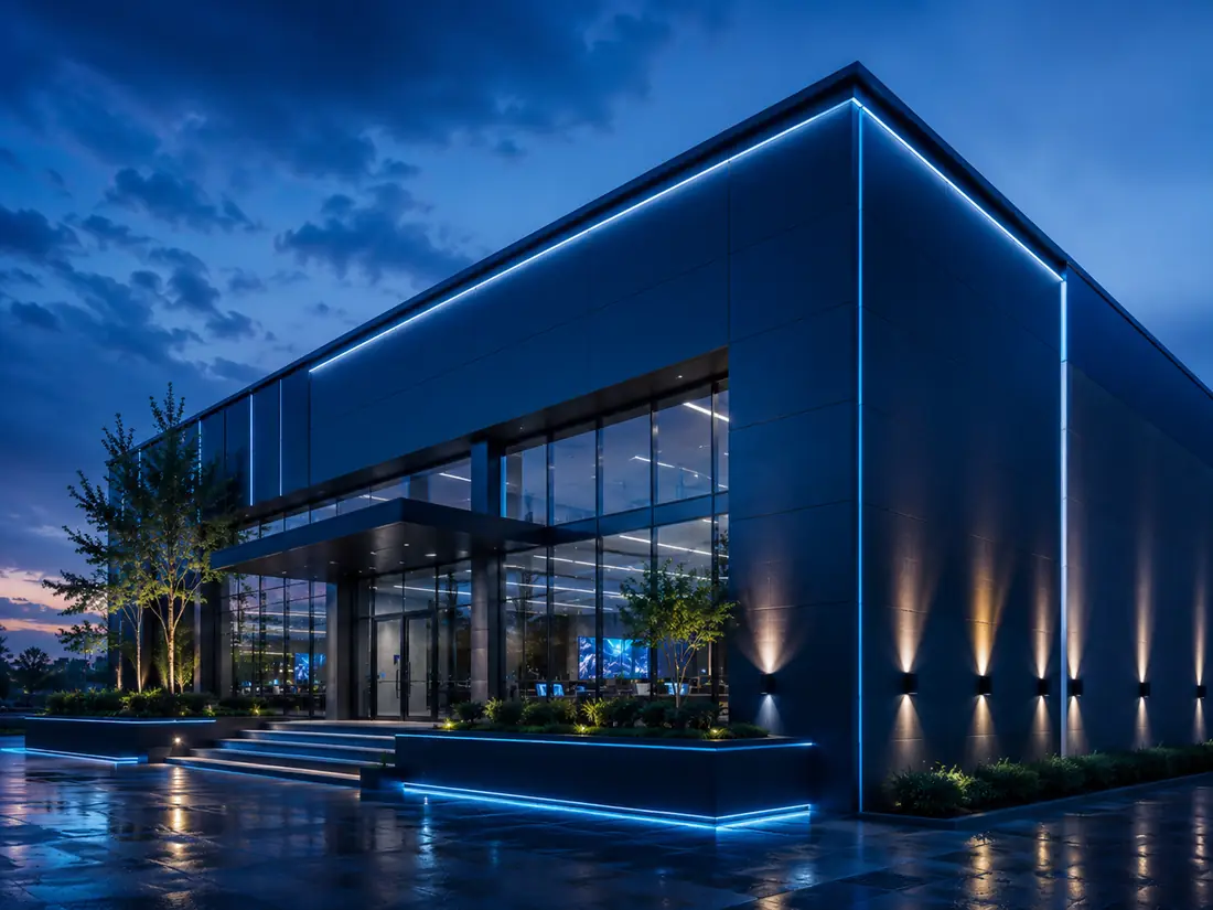 Modern aluminum cladding building facade